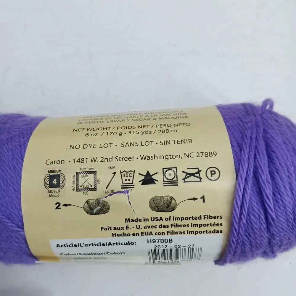 7X Caron Simply Soft Acrylic Worsted Weight Yarn Skein